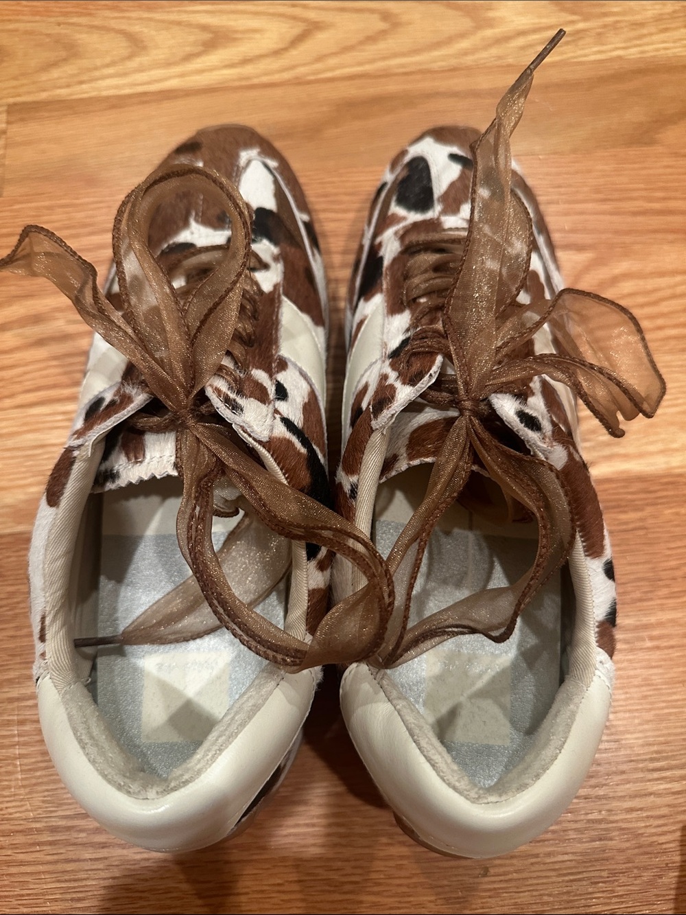 Women’s Cowprint Brown & White Fashion Sneakers - Picture 4 of 5